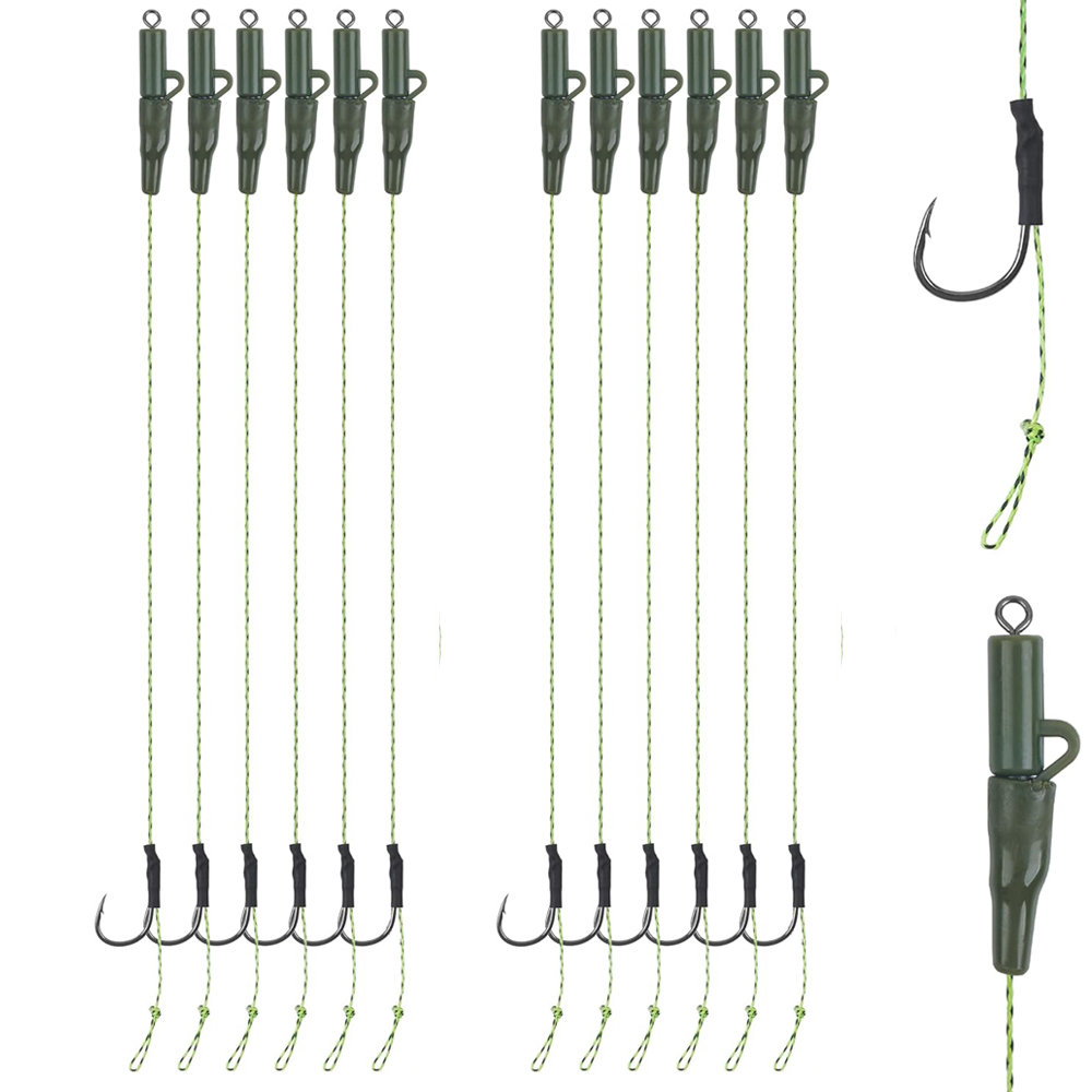 Fishing Hook Barbless - 12Pcs Carp fishing hair rigs Pre