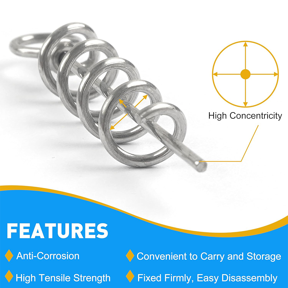 50Pcs Spring Twist Lock Fishin – обзор и цена Fishing Hook Stainless Steel