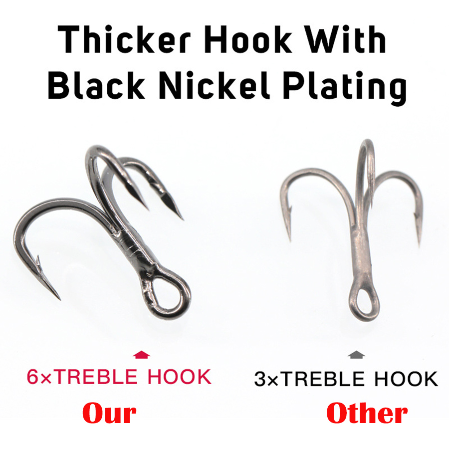 6X Fishing Treble Hooks Black  – обзор и цена Fishing Hook Offset